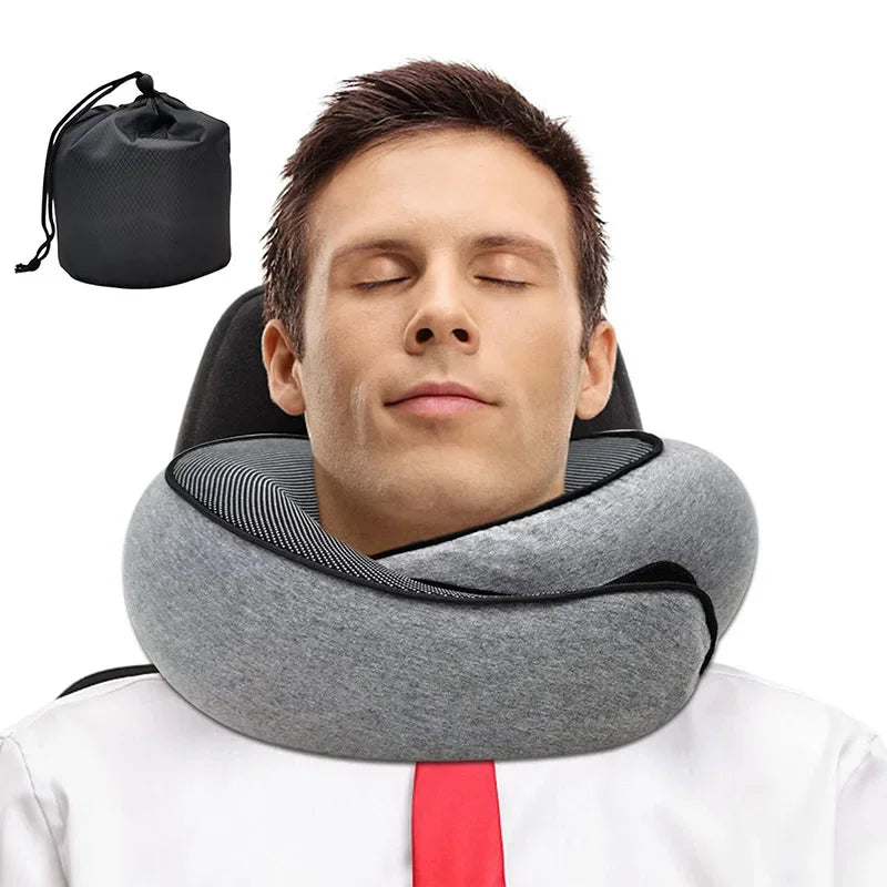 Experience Ultimate Comfort with Our Adjustable Memory Foam U-Shaped Travel Neck Pillow - Perfect for On-the-Go Relaxation!