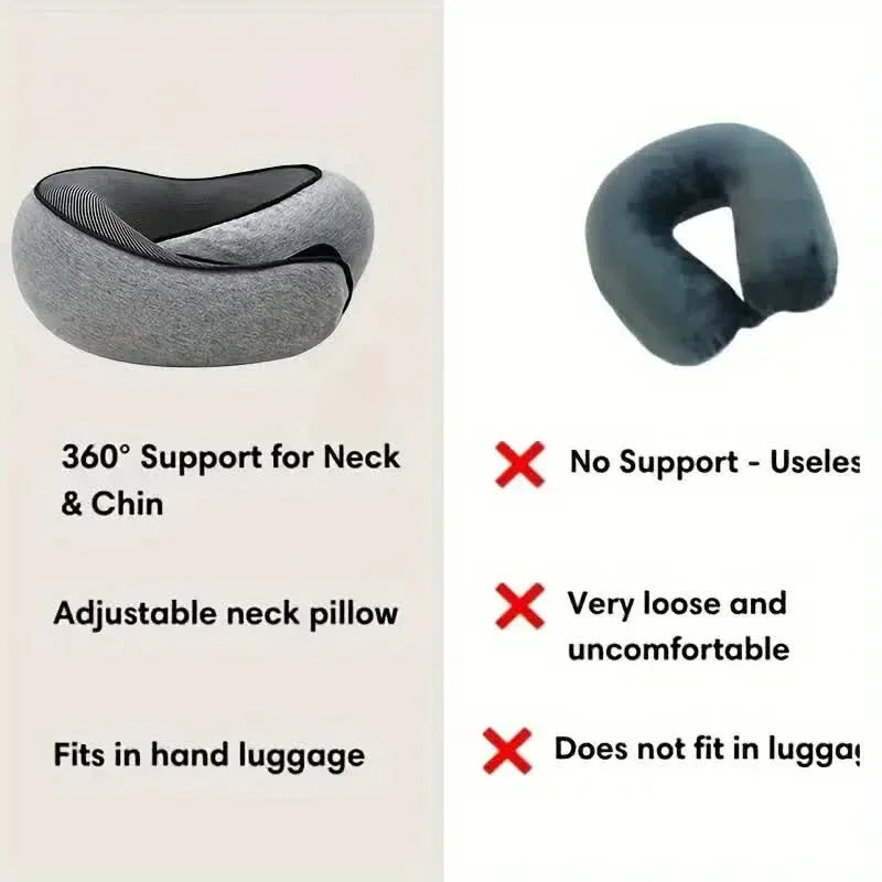 Experience Ultimate Comfort with Our Adjustable Memory Foam U-Shaped Travel Neck Pillow - Perfect for On-the-Go Relaxation!